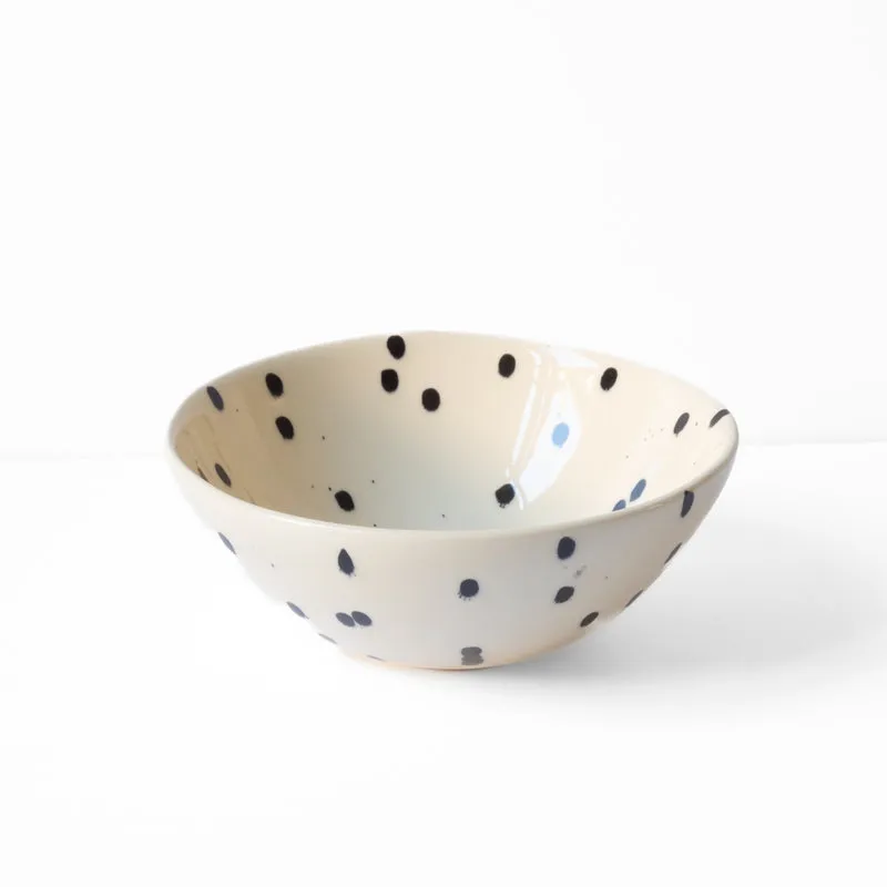 Cereal Bowl Black Dots