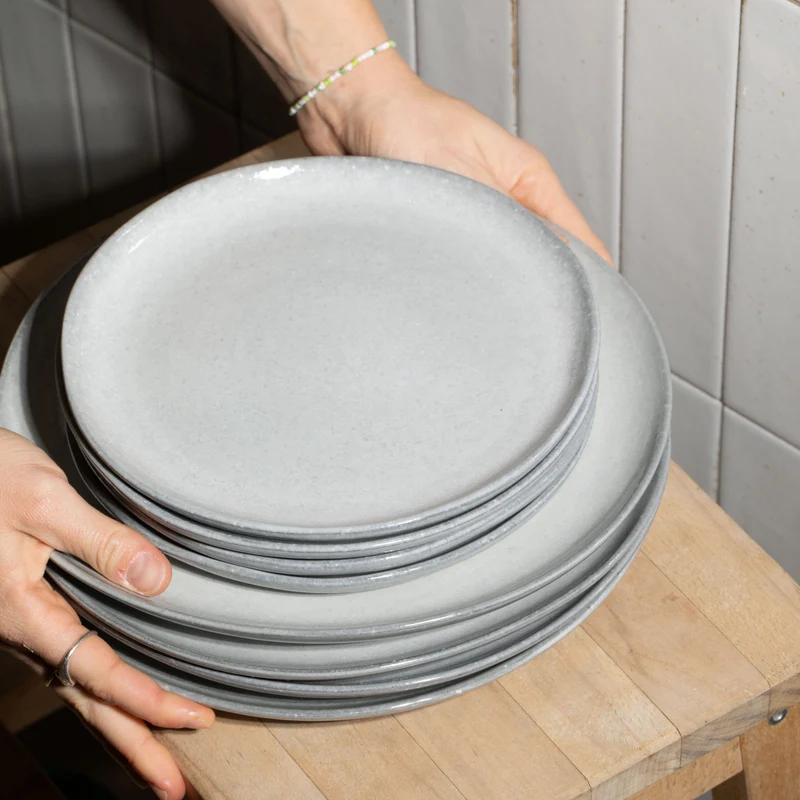 Large organic plate Midnight Grey
