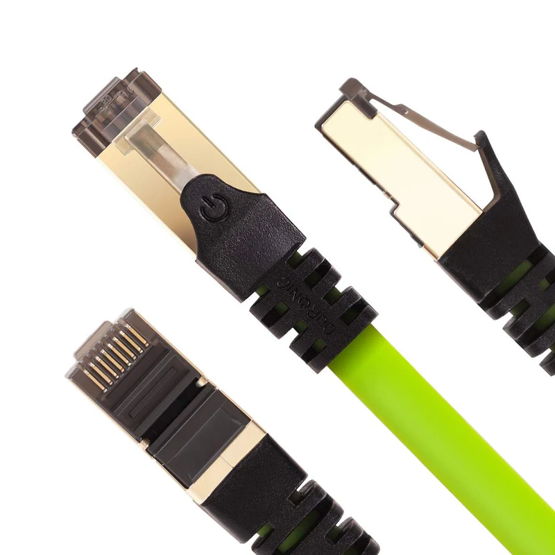 Duronic CAT8 GN 5 m | Cavo di Rete ethernet schermato S/FTP verde | Cavo ethernet Patch superveloce | Supporta fino a 2 GHz / 2000 MHz | Connettori RJ45 | Trasmissione dati 40 gigabit