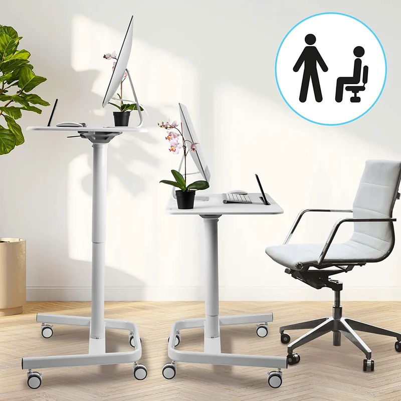 Duronic WPS77 Supporto per proiettore e scrivania ergonomica | Altezza regolabile con maniglia | Piattaforma 71x50 cm | Capacità 15 kg | Tavolo multiuso su ruote | Scrivania portatile per laptop
