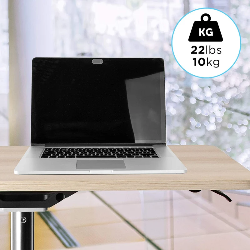 Duronic WPS67 Supporto per proiettore e scrivania ergonomica | Altezza regolabile con maniglia | Piattaforma 70x48 cm | Capacità 30 kg | Tavolo multiuso su ruote | Scrivania portatile per laptop