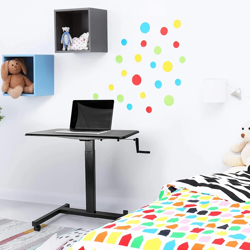 Duronic WPS47 Supporto per proiettore e scrivania ergonomica | Altezza regolabile con maniglia | Piattaforma 80x50 cm | Capacità 30 kg | Tavolo multiuso su ruote | Scrivania portatile per laptop