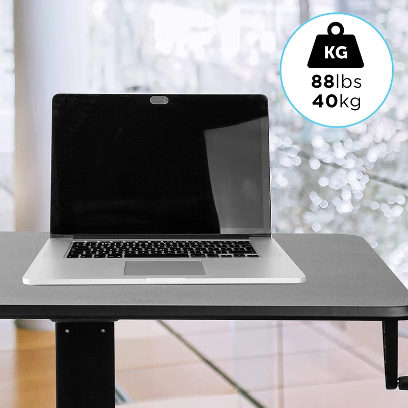 Duronic WPS47 Supporto per proiettore e scrivania ergonomica | Altezza regolabile con maniglia | Piattaforma 80x50 cm | Capacità 30 kg | Tavolo multiuso su ruote | Scrivania portatile per laptop