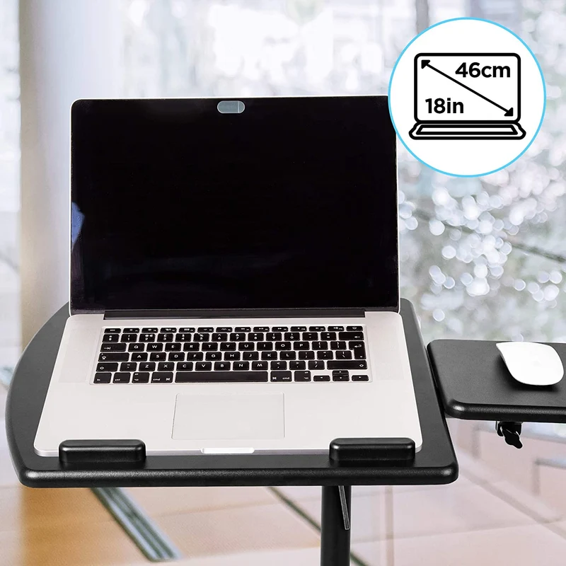 Duronic WPS17 Supporto per proiettore e scrivania ergonomica | Altezza regolabile e inclinazione a 2 vie | Capacità 10 kg | Scrivania mobile per laptop e mouse | Tavolo su ruote per videoproiettore