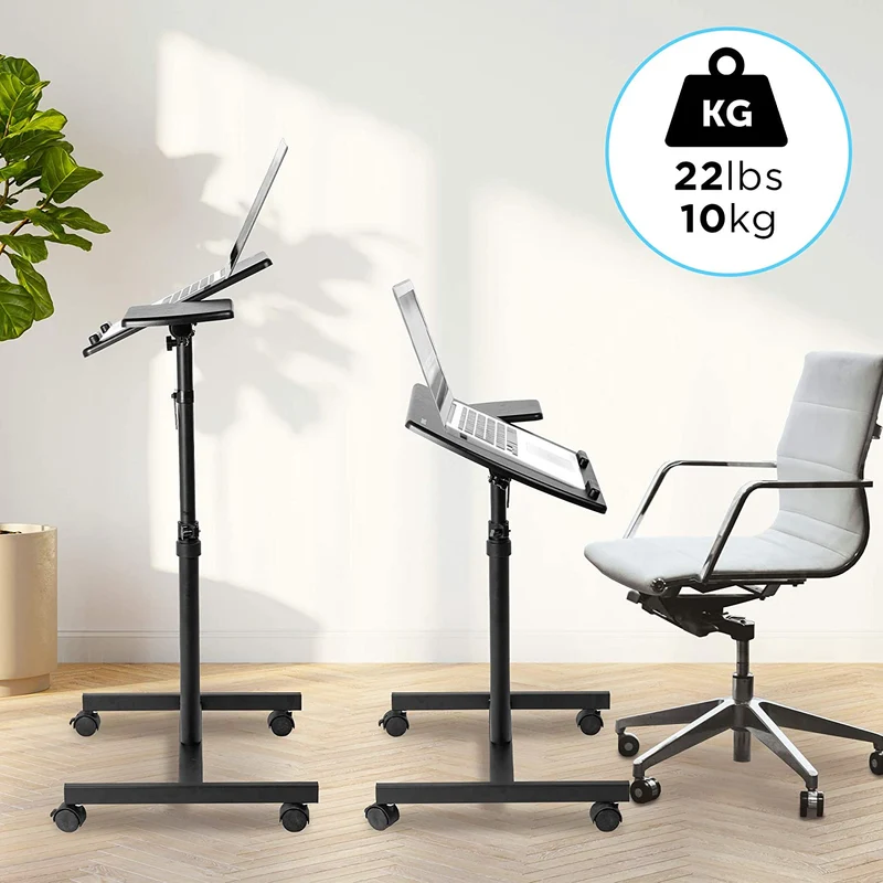 Duronic WPS17 Supporto per proiettore e scrivania ergonomica | Altezza regolabile e inclinazione a 2 vie | Capacità 10 kg | Scrivania mobile per laptop e mouse | Tavolo su ruote per videoproiettore