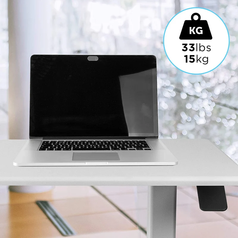 Duronic TM03T Scrivania regolabile | Scrivania ergonomica bianca | Superficie 88x50 cm | Altezza regolabile 73-107 cm | Capacità 15 kg |Tavolo da ufficio multiuso con ruote | Per adulti e bambini