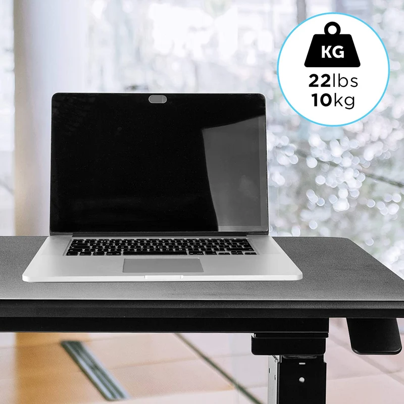 Duronic TM04F Scrivania regolabile | Scrivania ergonomica nera | Superficie 71x56 cm | Altezza regolabile 72-114 cm | Capacità 15 kg |Tavolo multiuso per case e ufficio | Ideale per adulti e bambini