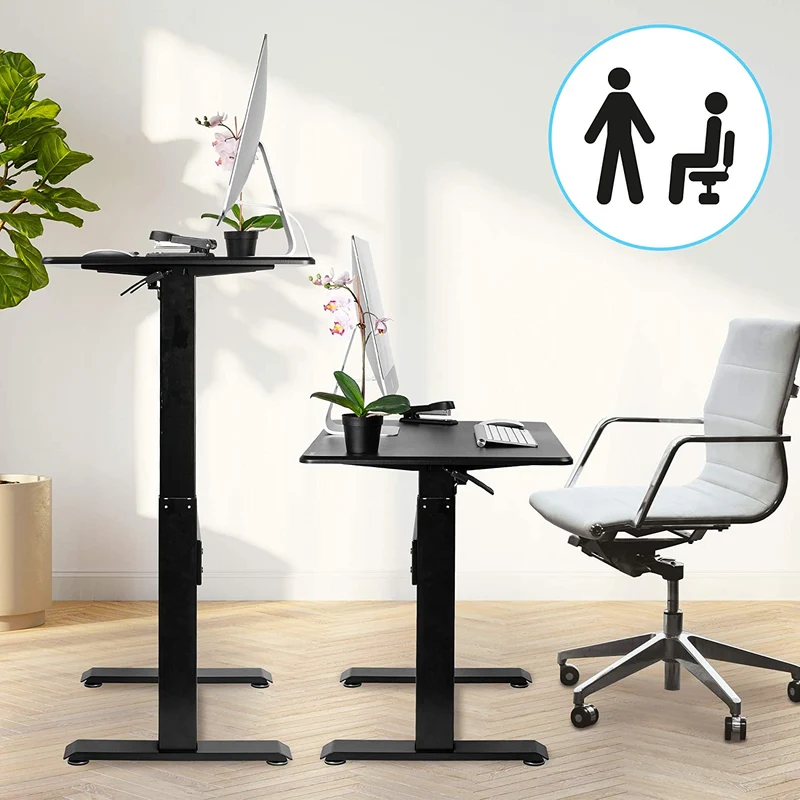 Duronic TM04F Scrivania regolabile | Scrivania ergonomica nera | Superficie 71x56 cm | Altezza regolabile 72-114 cm | Capacità 15 kg |Tavolo multiuso per case e ufficio | Ideale per adulti e bambini