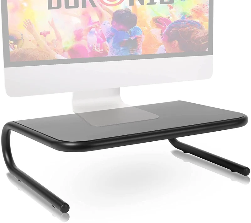 Duronic DM071 Supporto monitor | Supporto Laptop per scrivania 24 x 35 cm | Mobile per schermo capacità fino a 10 kg | Rialzo ergonomico per schermo Nootebook e stampante | Piattaforma nero