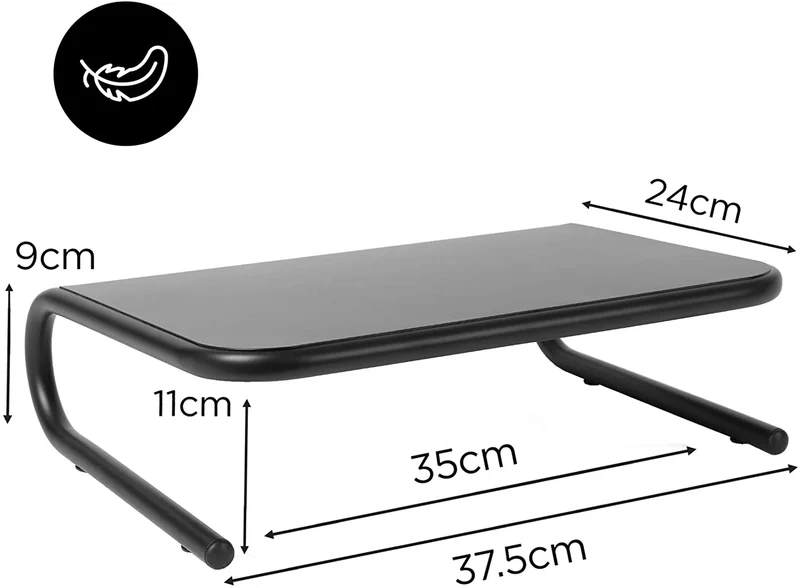 Duronic DM071 Supporto monitor | Supporto Laptop per scrivania 24 x 35 cm | Mobile per schermo capacità fino a 10 kg | Rialzo ergonomico per schermo Nootebook e stampante | Piattaforma nero