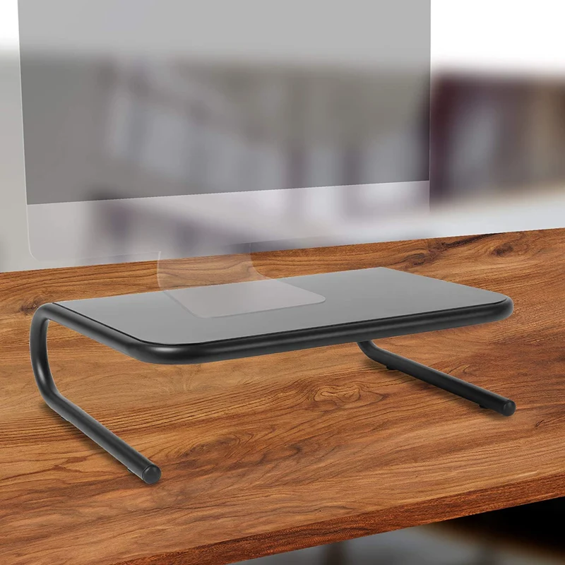 Duronic DM071 Supporto monitor | Supporto Laptop per scrivania 24 x 35 cm | Mobile per schermo capacità fino a 10 kg | Rialzo ergonomico per schermo Nootebook e stampante | Piattaforma nero