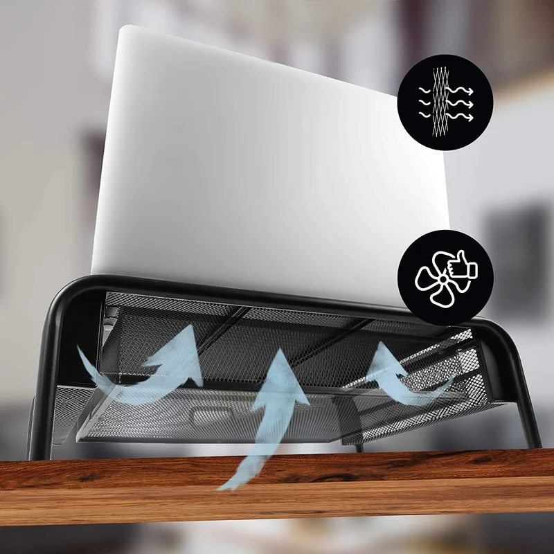 Duronic DM072 Supporto Monitor con cassetto | Capacità 10 kg | Dimensioni 33 cm x 26 cm | Supporto da Tavolo in Metallo | Piattaforma ergonomica per Monitor Laptop Tablet |