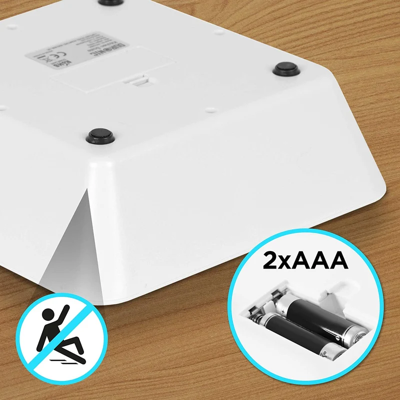 Duronic KS100 RD Bilancia da cucina - Bilancia ad alta precisione con display digitale retroilluminato - Portata 1g / 5 kg - Bilancia con ciotola integrata nera da 1,2L - Funzione Tara