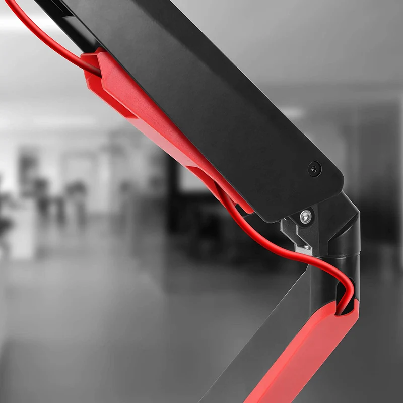 Duronic DMGM5X1 Supporto Monitor | Supporto da scrivania con luci LED Rosse Integrate | Altezza Regolabile e orientabile | per Monitor da 15-32 | capacità 8 kg | VESA 75/100