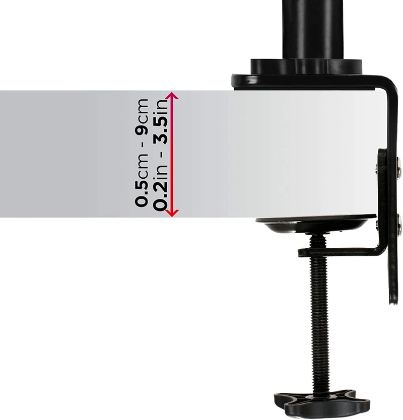 Duronic DMGM5X1 Supporto Monitor | Supporto da scrivania con luci LED Rosse Integrate | Altezza Regolabile e orientabile | per Monitor da 15-32 | capacità 8 kg | VESA 75/100