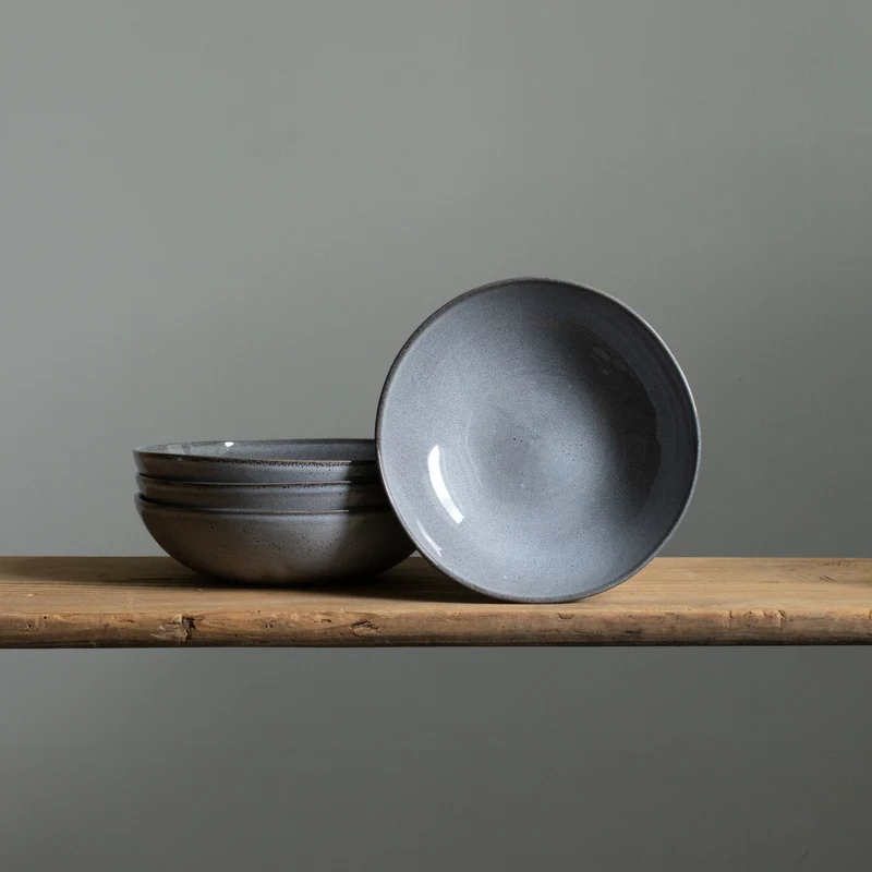 Large round pasta plate Blue Sand