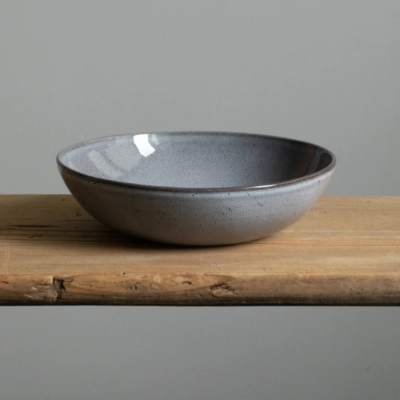 Large round pasta plate Blue Sand