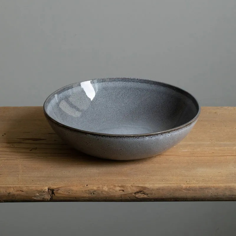 Large round pasta plate Blue Sand