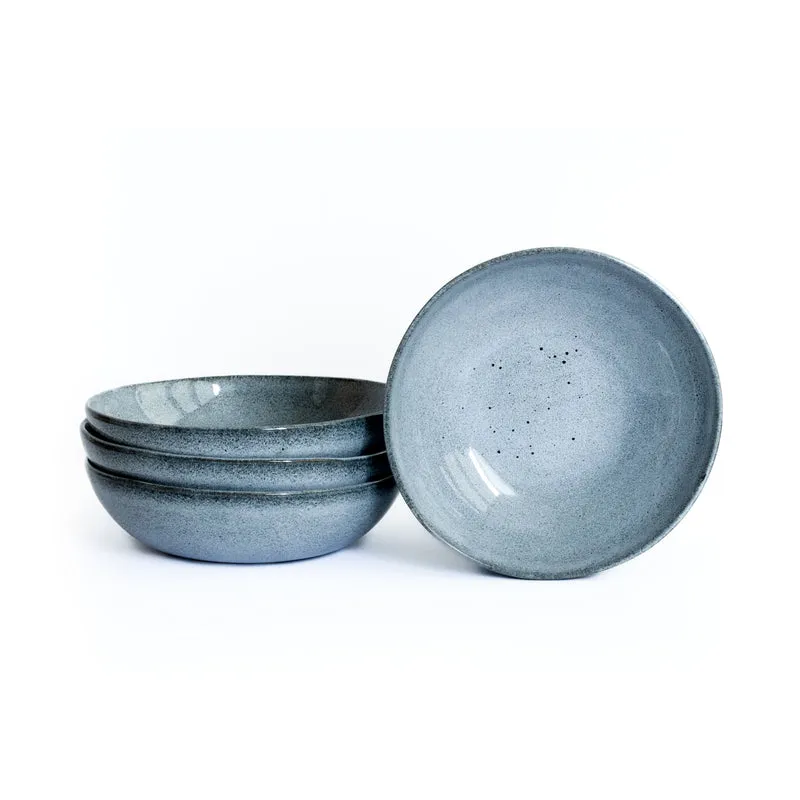 Large round pasta plate Blue Sand