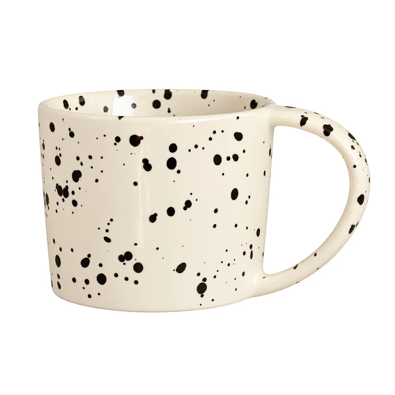 Large tea cup Black Dots