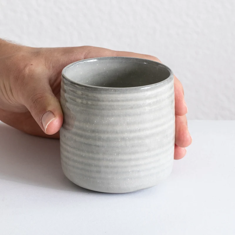 Cup with ring relief Midnight Grey