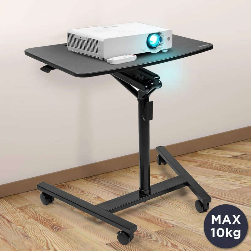 Duronic WPS37 Supporto per proiettore - Tavolo videoproiettore - Supporto mobile per laptop, PC portatile - Altezza regolabile - Carrello mobile con ruote - Ideale per presentazioni