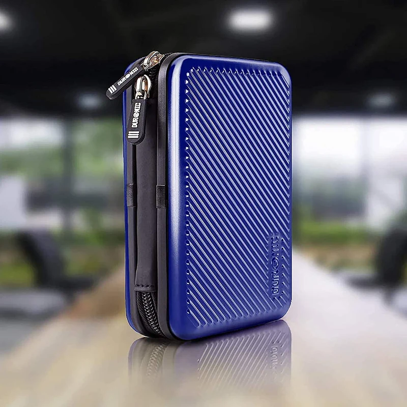 Duronic HDC3 BE Custodia rigida protettiva per disco rigido GPS carica batteria portatile | Borsa per dischi rigidi esterni 11 x 16 cm | Blu | Alluminio antiurto | Leggero e Compatto