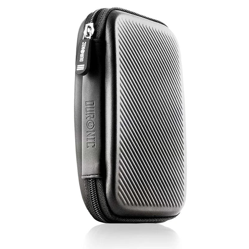 Duronic HDC2 GY Custodia per Hard Disk esterno, Compatibile con tutti i hard disk, Custodia portatile con scomparto per cavo renitente e leggero, Borsa protettiva antiurto, Grigio