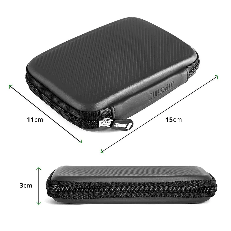 Duronic HDC2 GY Custodia per Hard Disk esterno, Compatibile con tutti i hard disk, Custodia portatile con scomparto per cavo renitente e leggero, Borsa protettiva antiurto, Grigio