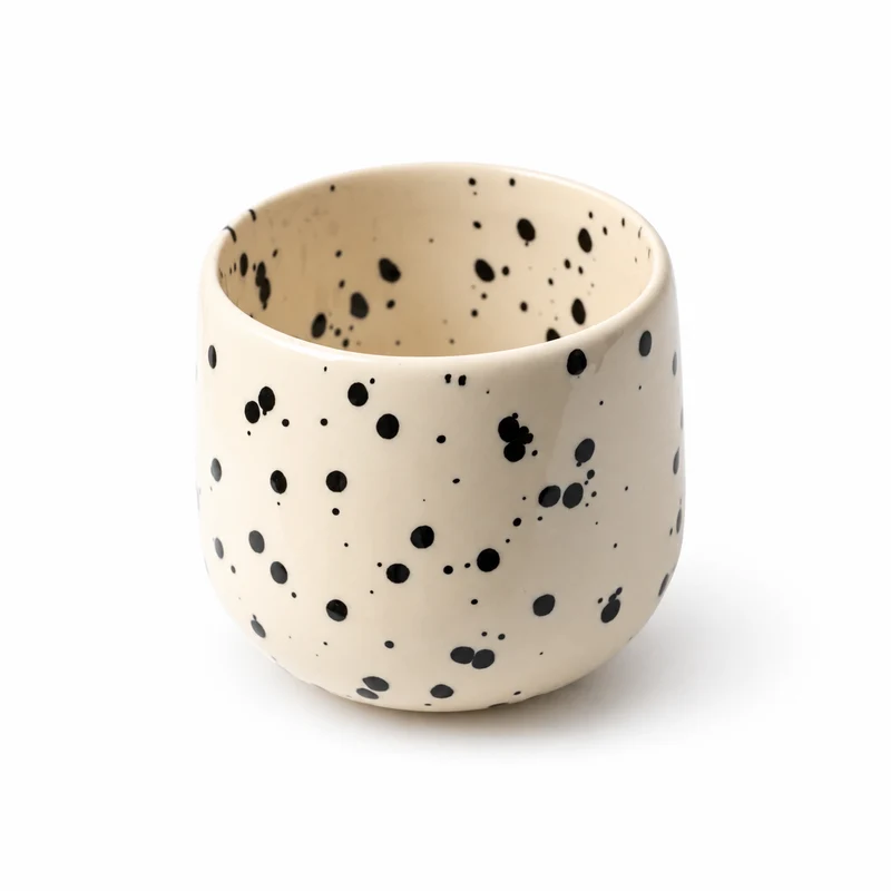 Latte Cup Black Dots