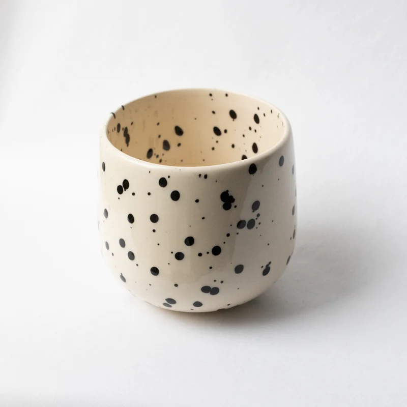 Latte Cup Black Dots