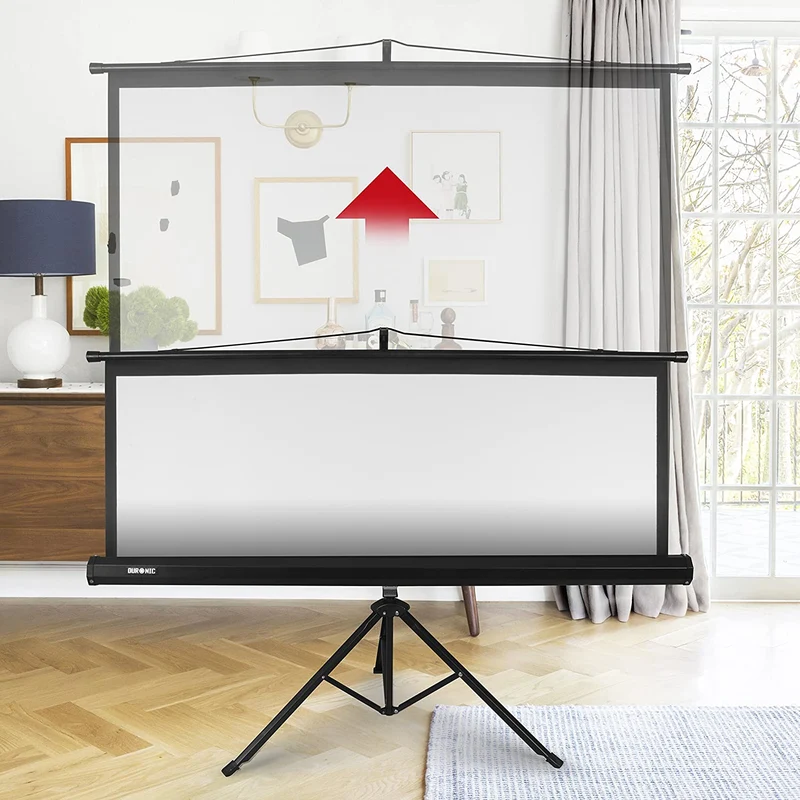 Duronic TPS60 /43 Schermo di proiezione 60 formato 4:3 / 122 X 91 cm - telo proiettore con piedistallo treppiede per videoproiettore Full HD 3D 4K - Home cinema home theater ufficio