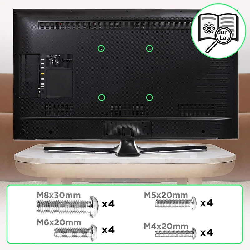 Duronic TVB777 Supporto TV da parte fisso ultra sottile per schermi LED LCD curvi monitor 33  60 portata 40kg compatibile con vesa 600 x 400 mm