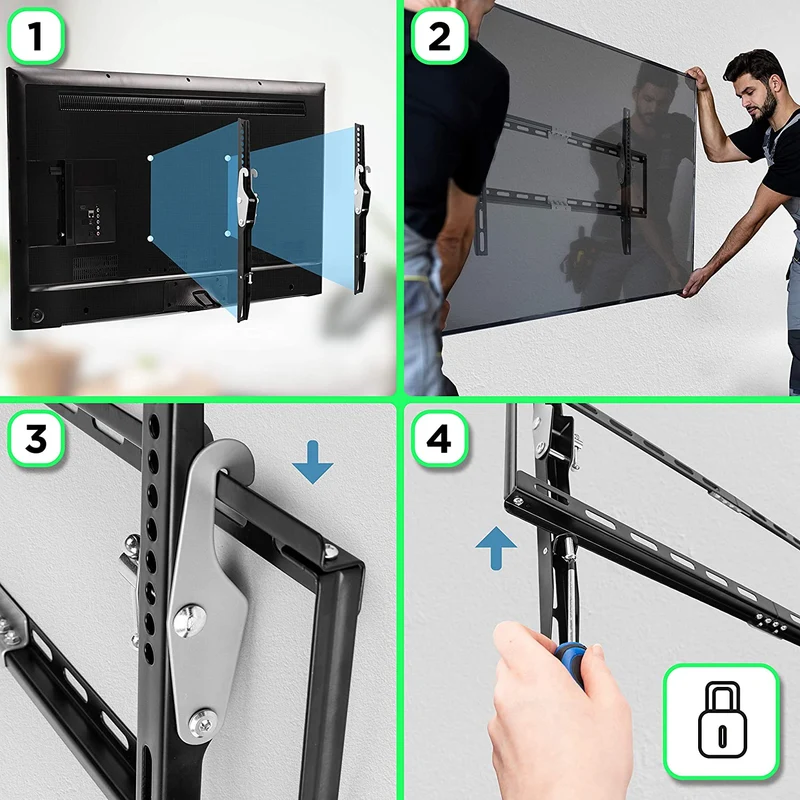 Duronic TVB777 Supporto TV da parte fisso ultra sottile per schermi LED LCD curvi monitor 33  60 portata 40kg compatibile con vesa 600 x 400 mm