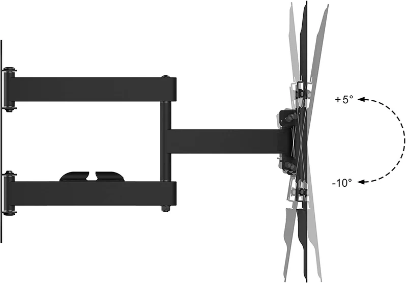 Duronic TVB109S Supporto TV da parete per TV da 23-55 portata 30kg | VESA MAX 400 x 400 mm con braccio girevole ed estendibile da 4 a 50cm | Staffa snodata inclinabile per TV o monitor