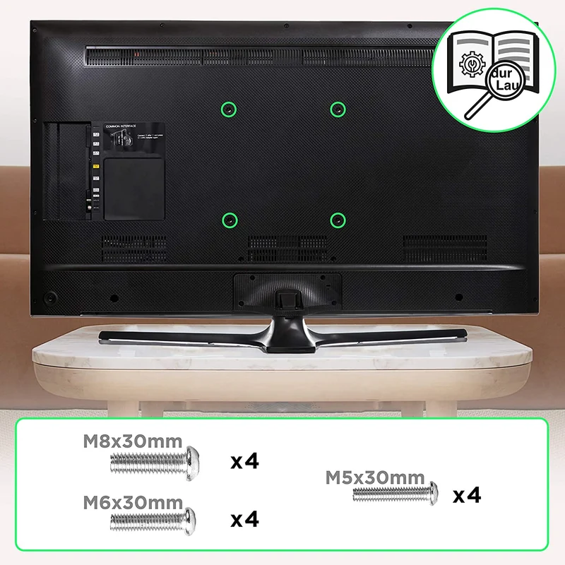 Duronic TVB123M Supporto TV da parete per TV da 32 a 60 portata 40 kg con funzione antifurto | Per schermi con VESA MAX 600 x 400 mm | Barra sicurezza da parete per TV o monitor