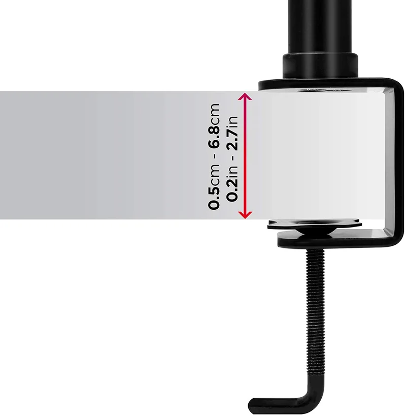 Duronic DM251X3 BK Braccio per un monitor da 13 a 27 pollici | Supporto per schermo singolo | Inclinazione e altezza regolabile | VESA 75 100 | Supporto monitor ergonomico articolato per PC e morsetto