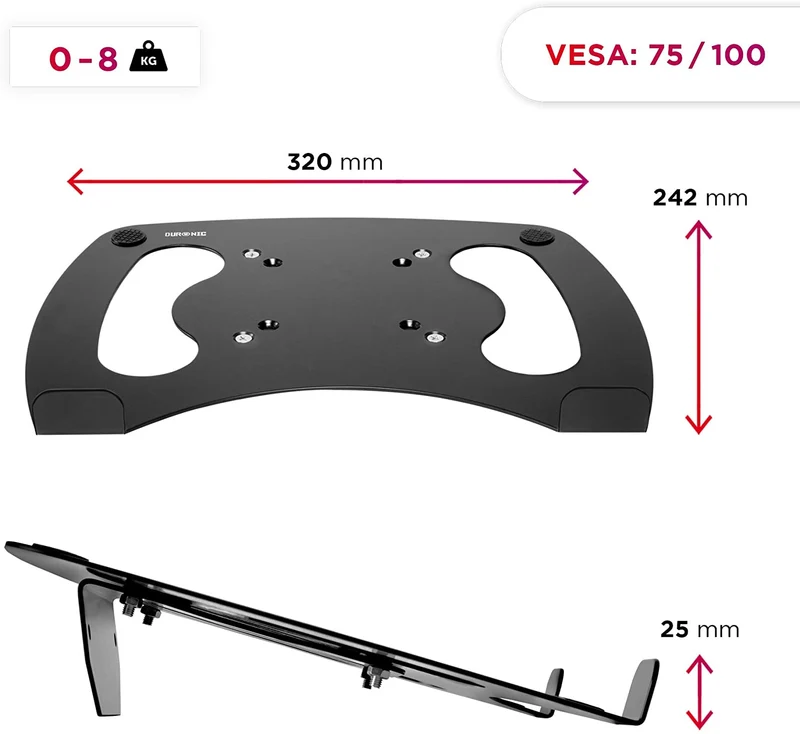 Duronic DML1 BK Supporto per computer portatile / tablet / tastiera  Compatibile con la gamma DM35