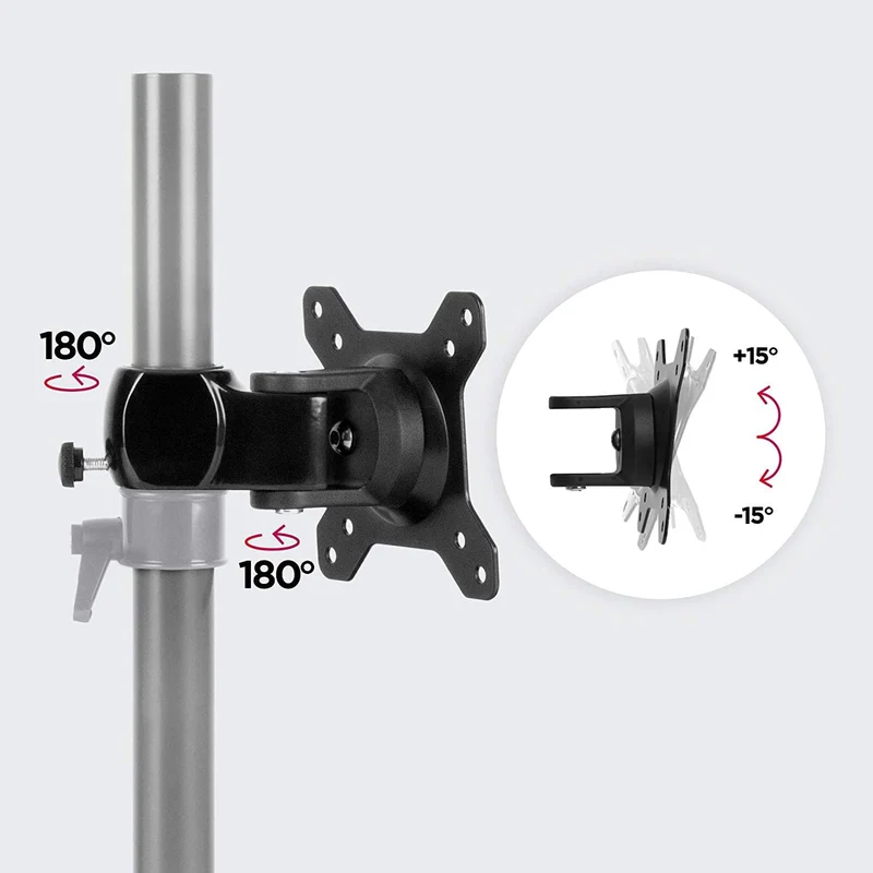 Duronic DM35 Head attacco per VESA standard aggiuntivo - Supporto VESA compatibile con tutte le staffe Duronic - Supporto per schermo PC TV - Ruota 360°, inclina +45°/-45° - Adatto a VESA 75/100