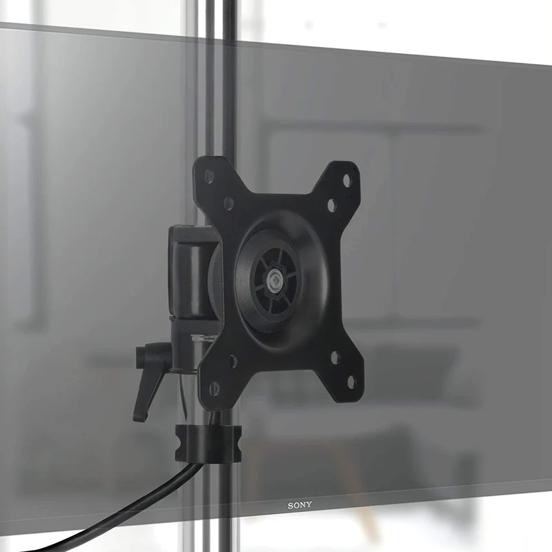 Duronic DM751 Supporto per 1 monitor - Base in acciaio per schermi fino a 24" - Altezza regolabile - Guida in alluminio per schermi fino a 8 kg - Inclinazione +/-15° - Rotazione schermi 360°