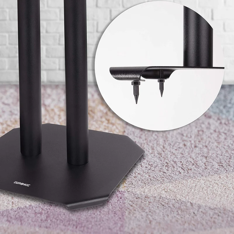 Duronic SPS1022 /60 Supporti per casse acustiche - Altoparlanti da terra - 60 cm di altezza - Riempimento con sabbia - Supporto antivibrazione - Ideale per impianti Hi-Fi / Stereo / Home Cinema 5.1