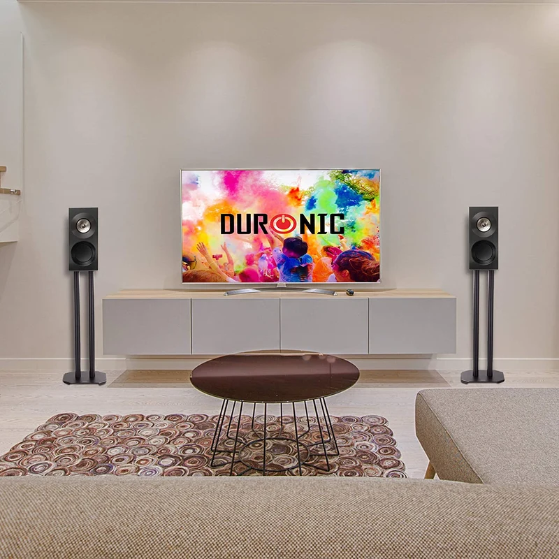 Duronic SPS1022 /60 Supporti per casse acustiche - Altoparlanti da terra - 60 cm di altezza - Riempimento con sabbia - Supporto antivibrazione - Ideale per impianti Hi-Fi / Stereo / Home Cinema 5.1