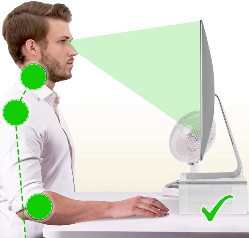 Duronic DM053 Supporto monitor scrivania dimensioni 50 x 20 cm - Supporto da tavolo in vetro acrilico per monitor e Laptop - Capacità 30kg - Mensola ergonomica per scrivania