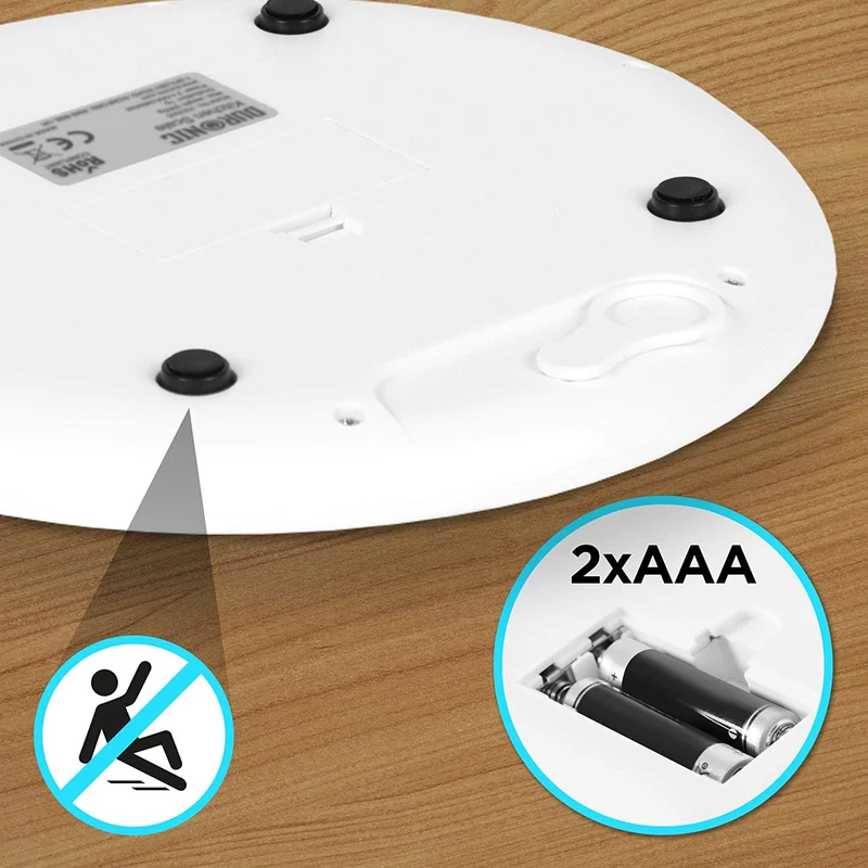 Duronic KS3000 Bilancia da cucina display digitale - Bilancia ad alta precisione - Portata 1g / 5 kg con ciotola da 2L - Piattaforma argento e bianca - Funzione Tara - Per cucina e pasticceria