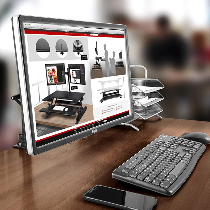 Duronic DM351X1 BK Braccio per un monitor da 13 a 27 pollici | Supporto per schermo singolo | Inclinazione e altezza regolabile | VESA 75 100 | Supporto monitor PC ergonomico con morsetto
