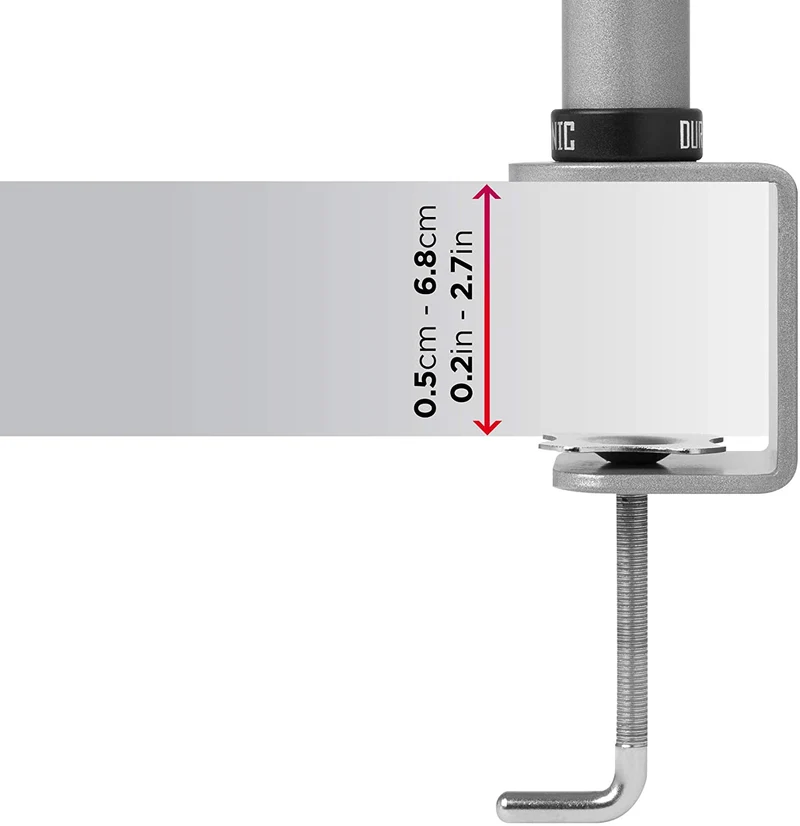 Duronic DM352 SR Braccio per 2 monitor da 13 a 27 pollici | Supporto schermi doppio | Inclinazione e altezza regolabile | VESA 75 100 | Supporto monitor ergonomico doppio articolato per PC argento