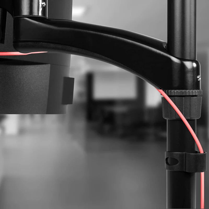 Duronic DM454 BK Braccio per 4 monitor da 13 a 27 pollici | Supporto schermi doppio | Inclinazione e altezza regolabile | VESA 75 100 | Supporto monitor ergonomico doppio articolato per PC nero