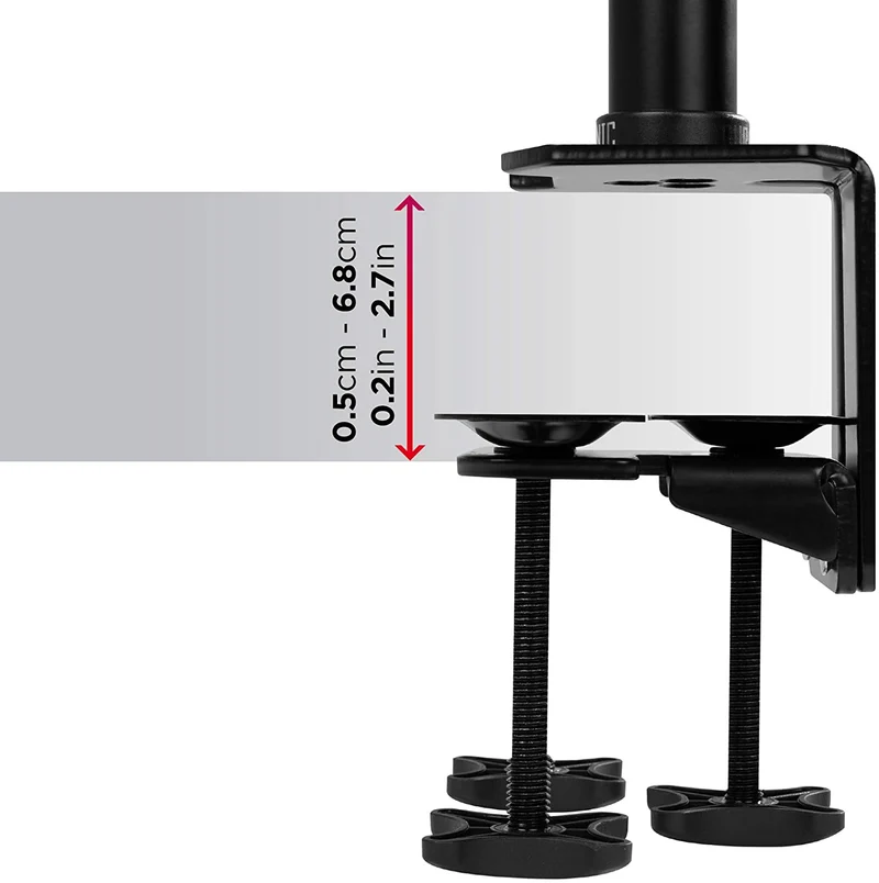 Duronic DM454 BK Braccio per 4 monitor da 13 a 27 pollici | Supporto schermi doppio | Inclinazione e altezza regolabile | VESA 75 100 | Supporto monitor ergonomico doppio articolato per PC nero
