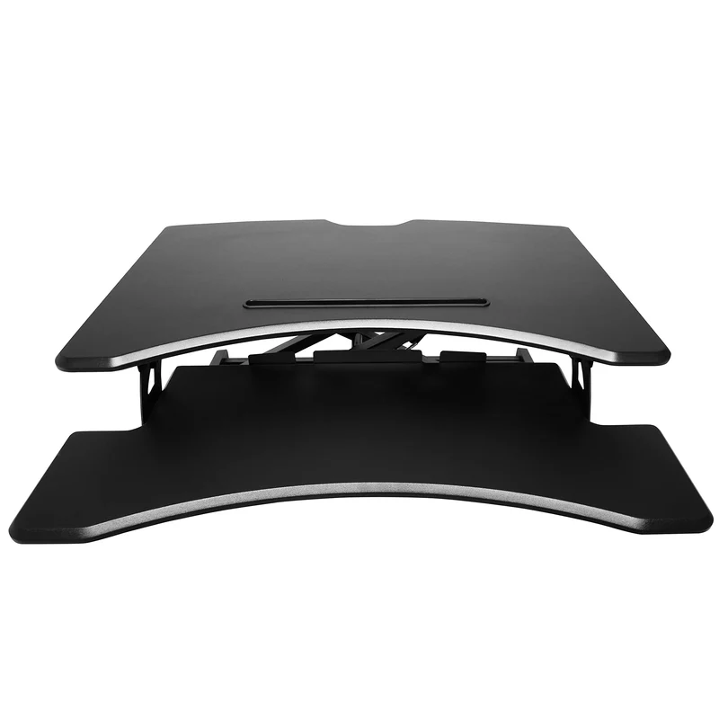 Duronic DM05D16 BK Postazione Lavoro  Altezza regolabile 12-43cm - Ampia Piattaforma 76-49cm - Portata 10kg  Scrivania ergonomica per Lavorare in Piedi con Supporto per Tastiera