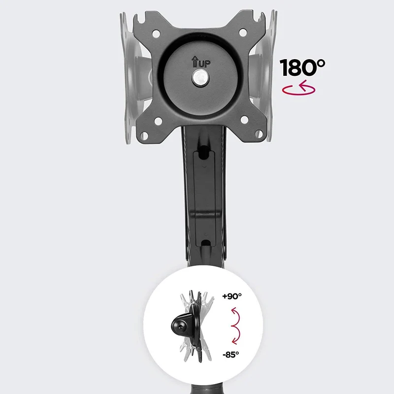 Duronic DMDC5X1 Supporto da scrivania monitor 13  24 staffa schermo con braccio estensore regolazione a gas morsetto tavolo VESA MAX 100 x 100mm struttura in acciaio INOX portata 6.5kg